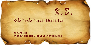Körözsi Delila névjegykártya